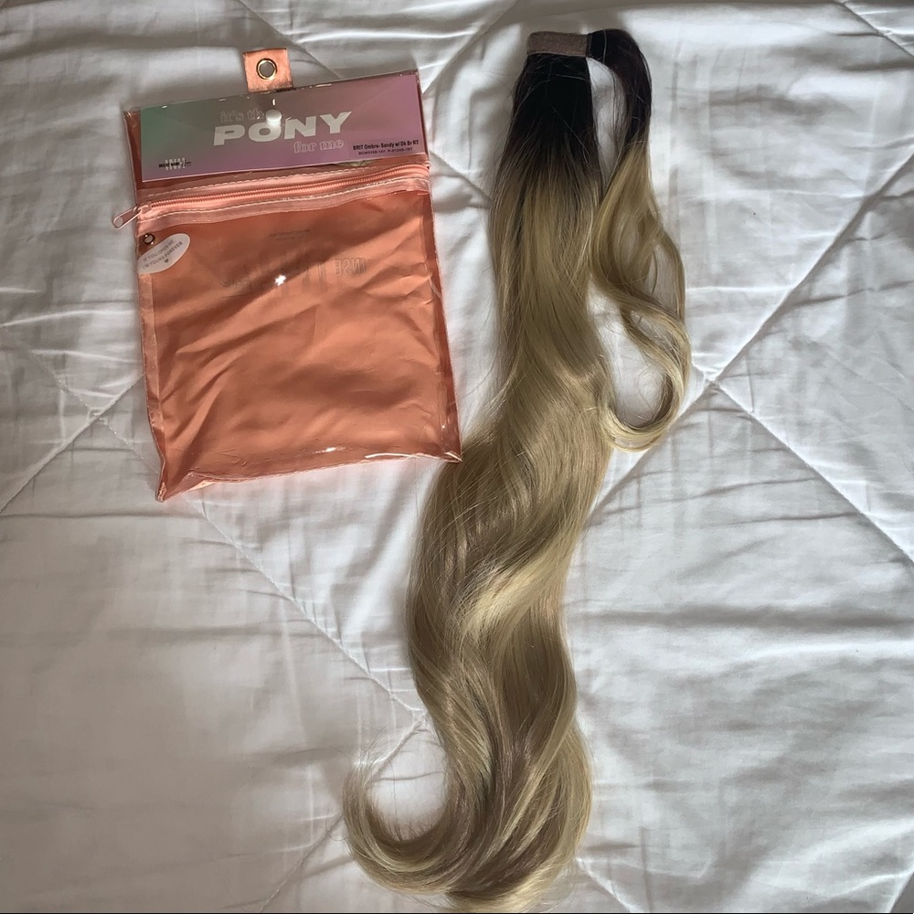 INH Brit Ombre Pony- Sandy Blonde with Dark Brown Root